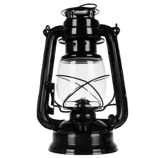 Klasyczna Lampa Naftowa Czarna 24Cm Retro Z Regulacją Iso Trade