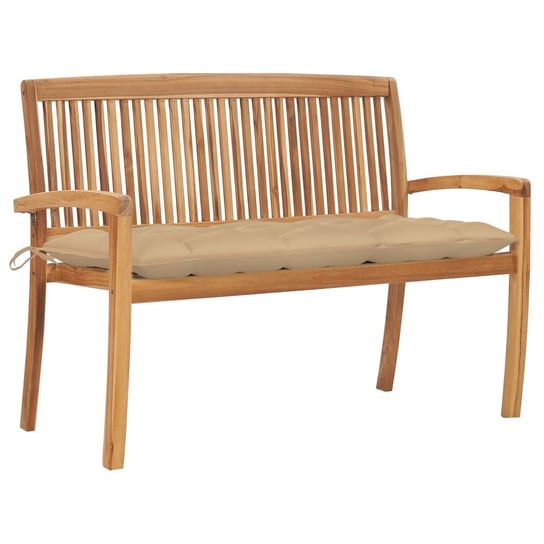 Klasyczna ławka drewniana, 128,5x57,5x90 cm, beżow / AAALOE Inna marka