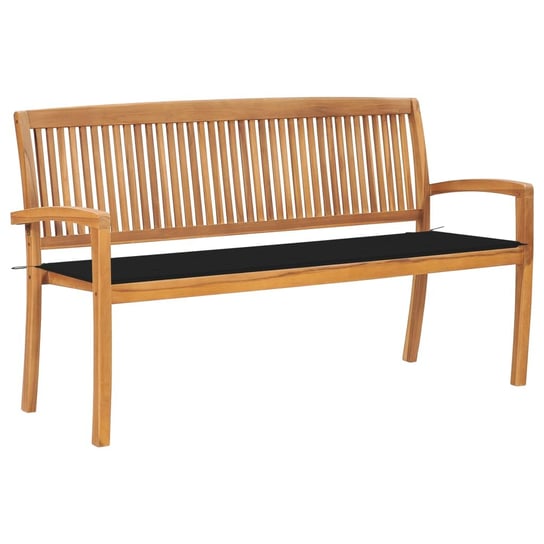 Klasyczna ławka drewniana 159x57,5x90 cm, czarna p / AAALOE Inna marka