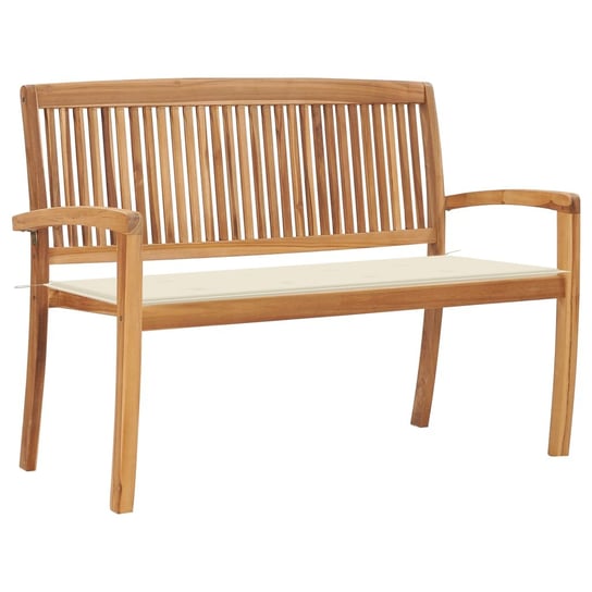 Klasyczna ławka drewniana tekowa, 128,5 x 57,5 x 9 / AAALOE Inna marka