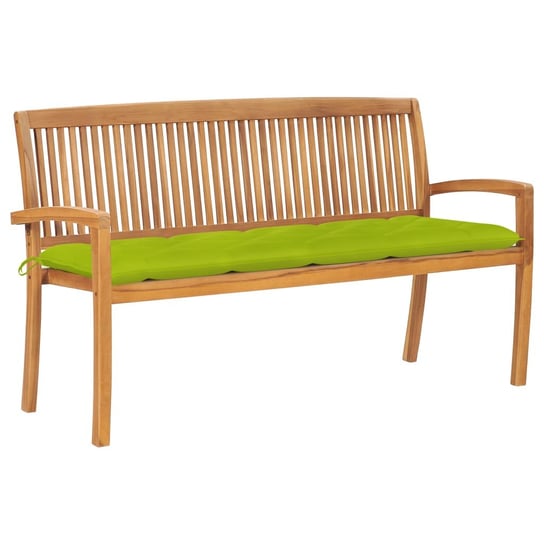 Klasyczna ławka drewniana z poduszką, 159x57,5x90  / AAALOE Inna marka