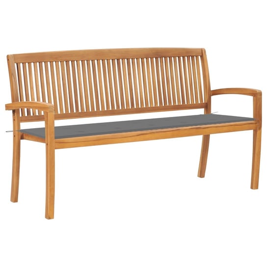 Klasyczna ławka drewniana z poduszką - 159x57,5x90 / AAALOE Inna marka