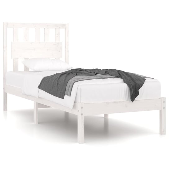 Klasyczna rama łóżka drewniana biała 195,5x95,5x31 Inna marka