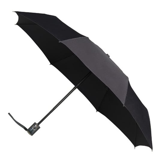 Klasyczna składana parasolka czarna, otwierana i zamykana jednym przyciskiem Impliva