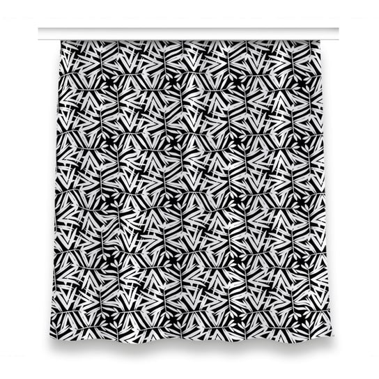 Klasyczna zasłona kolory 150x160 Czarno-biały wzór, Fabricsy Fabricsy