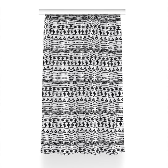 Klasyczna zasłona kolory 150x240 Boho czarno-biały, Fabricsy Fabricsy