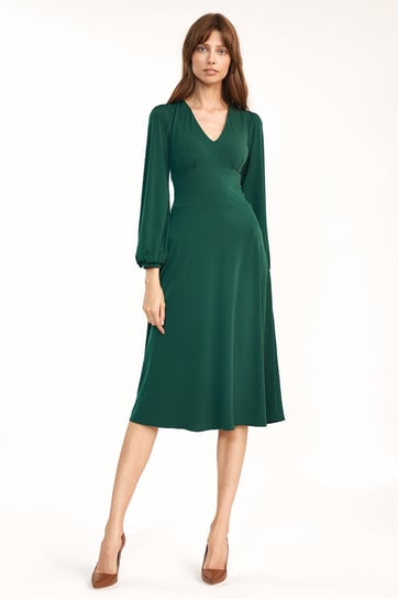 Klasyczna zielona sukienka midi NIFE