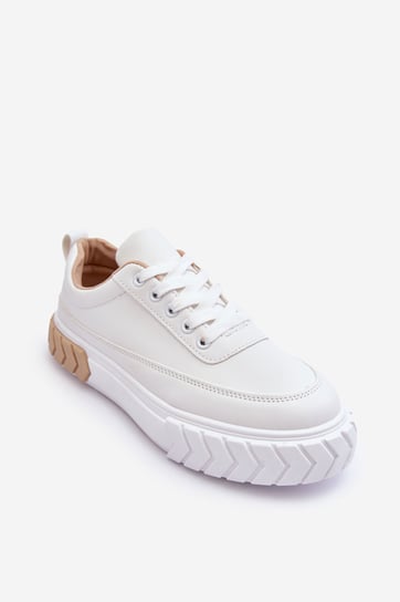 Klasyczne Buty Sportowe Na Platformie Biało-Beżowe Nannzie-40 Inna marka