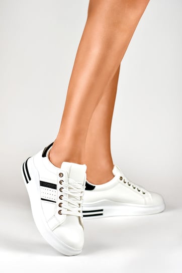 Klasyczne czarno-białe sneakersy damskie 36 Nelino