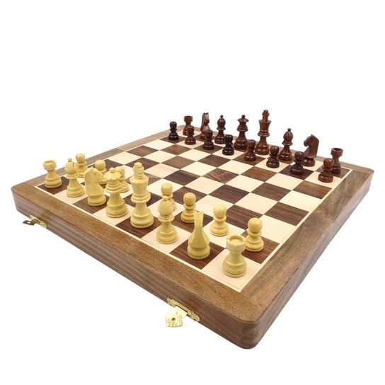 Klasyczne drewniane szachy - 40x40cm – G114 GIFTDECO