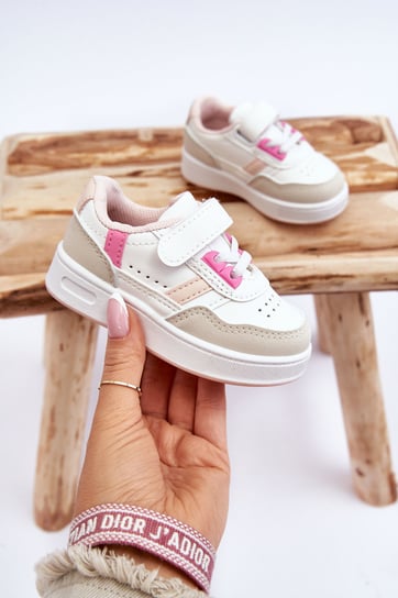 Klasyczne Dziecięce Buty Sportowe Biało-Różowe Marlin-18 FR