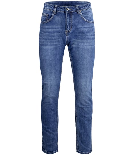Klasyczne męskie spodnie granatowe jeansy z prostą nogawką-33 Agrafka