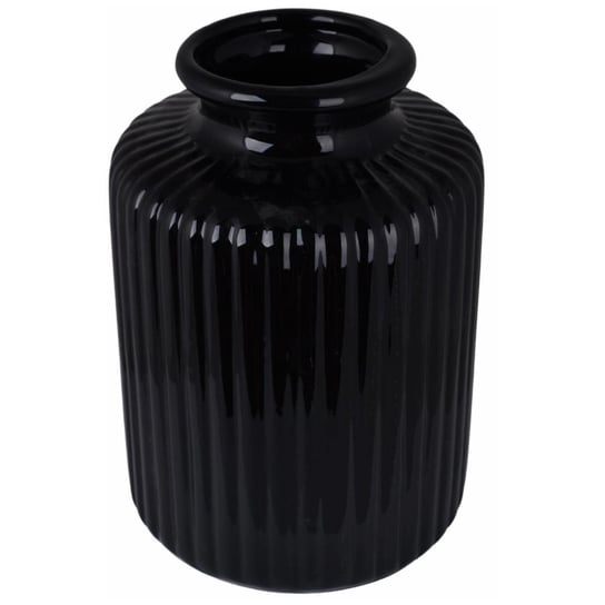 Klasyczny, czarny wazon w prążki Landa 18,5 cm Duwen