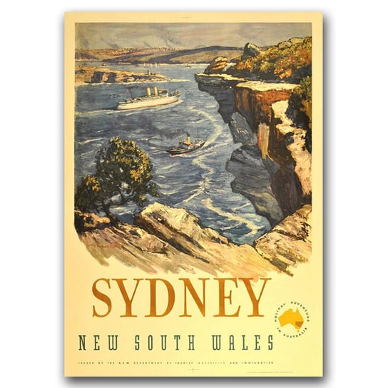 Klasyczny plakat do pokoju Australia Sydney A1 Vintageposteria