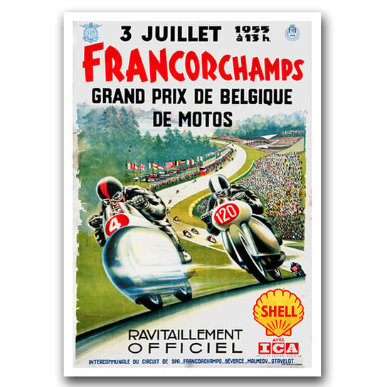 Klasyczny plakat do pokoju Grand Prix Belgii A1 Vintageposteria