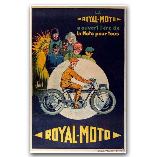 Klasyczny plakat do pokoju Motocykl Royal Moto A3 Vintageposteria