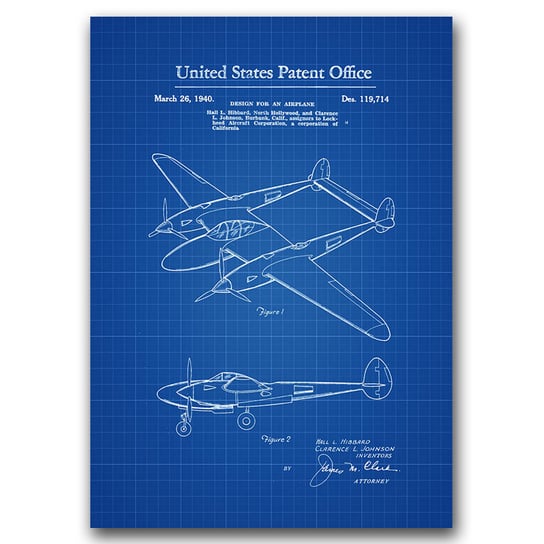 Klasyczny plakat do pokoju Samolot Patent A1 Vintageposteria