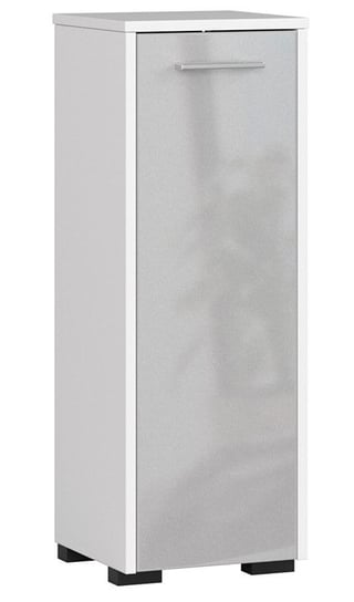 Klasyczny Regał Łazienkowy Biały + Metalik Połysk - Lireno 4X 30X82 Elior
