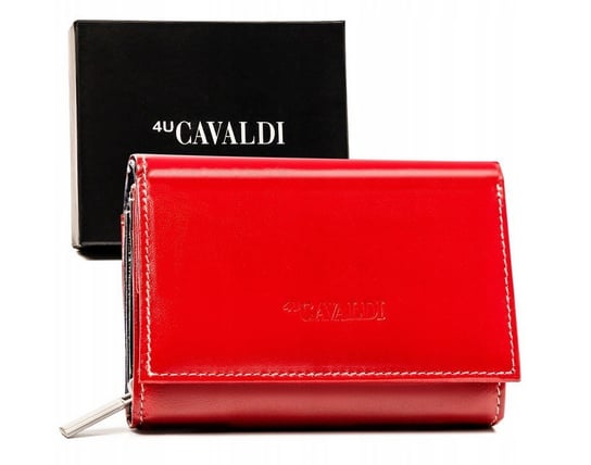 Klasyczny, skórzany portfel damski na zatrzask 4U Cavaldi 4U CAVALDI