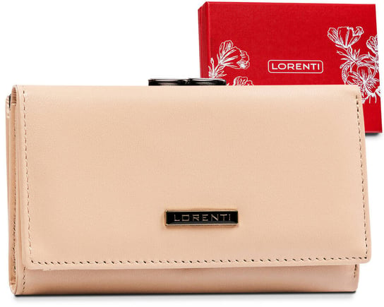 Klasyczny skorzany portfel damski z ochrona kart RFID Protect Lorenti