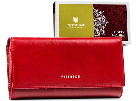 Klasyczny skórzany portfel damski z systemem rfid Peterson