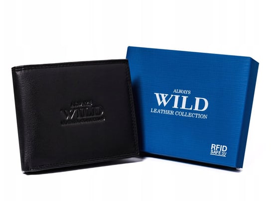 Klasyczny, skórzany portfel męski bez zapięcia — Always Wild Always Wild