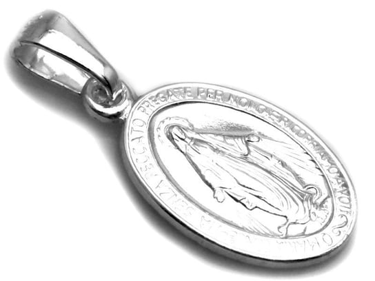 Klasyczny srebrny medalik 925 owalny z dwiema stronami Matka Boska Lovrin