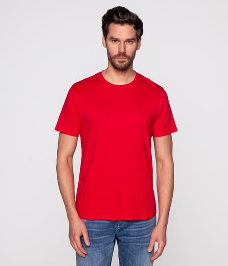 Klasyczny t-shirt z haftowanym logo OBUTCH 3875 RED-M Lee Cooper