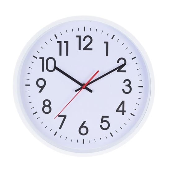 Klasyczny zegar ścienny, biały, 35,5 cm 