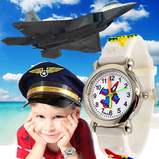 Klasyczny Zegarek Dziecięcy Samoloty Inna marka