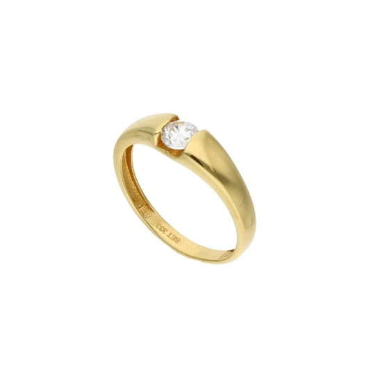 Klasyczny złoty pierścionek z cyrkonią 333 8k Rosanto