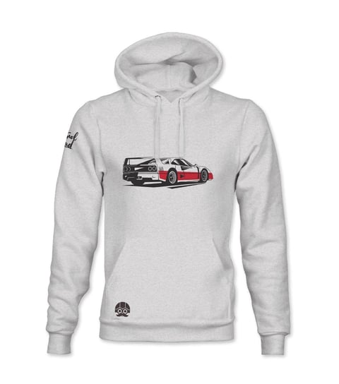 Klasykami, Bluza męska z kapturem i kieszenią, Ferrari F40, rozmiar M KLASYKAMI