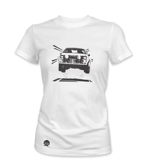 Klasykami, Koszulka damska, Audi Quattro 'Rally', rozmiar L KLASYKAMI