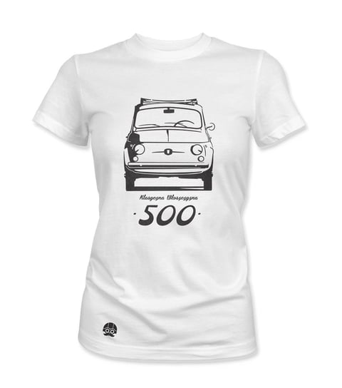 Klasykami, Koszulka damska, Fiat 500 Klasyczna Włoszczyzna, rozmiar M KLASYKAMI
