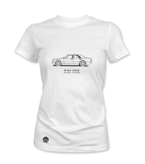 Klasykami, Koszulka damska, Mercedes W124 500E, rozmiar XL KLASYKAMI