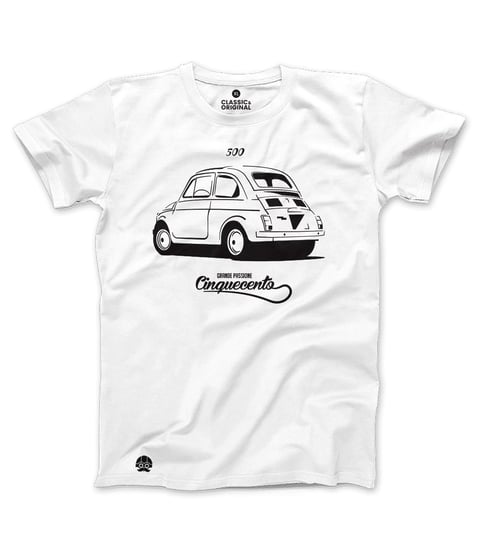 Klasykami, Koszulka męska, Fiat 500 "Grande Passione", rozmiar L KLASYKAMI