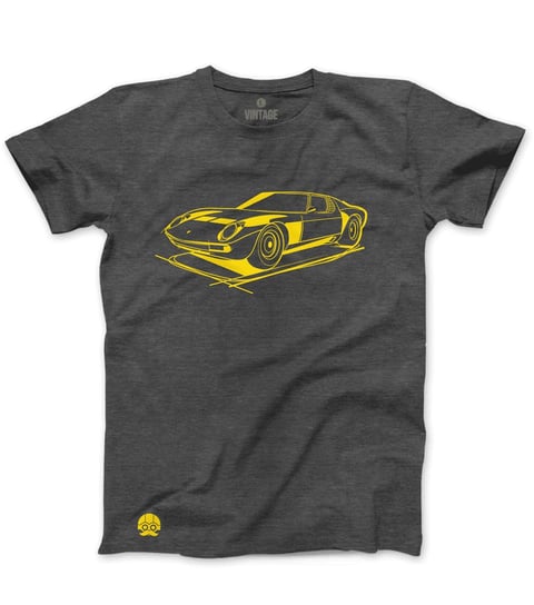 Klasykami, Koszulka męska, Lamborghini MIURA, żółta, rozmiar S KLASYKAMI