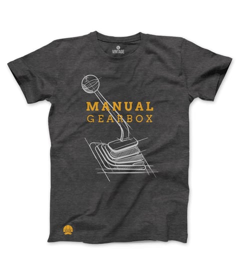 Klasykami, Koszulka męska, Manual Gearbox z napisem, rozmiar S KLASYKAMI