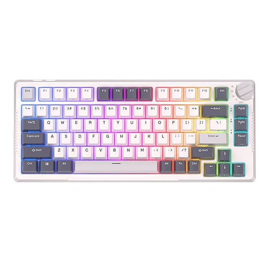 Klawiatura mechaniczna Royal Kludge RKH81 RGB, Sky cyan switch (biała) Inny producent