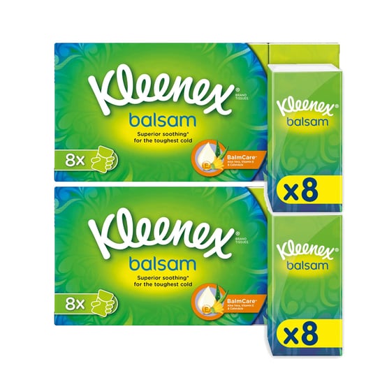 Kleenex, Chusteczki higieniczne Balsam, 2x8szt Kleenex