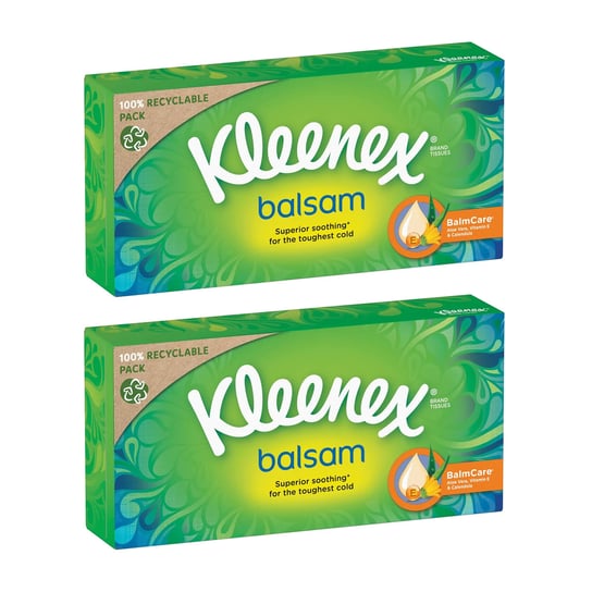 Kleenex, Chusteczki higieniczne Balsam Box, 2x64 szt. Kleenex