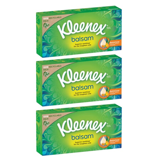 Kleenex, Chusteczki higieniczne Balsam Box, 3x64 szt. Kleenex