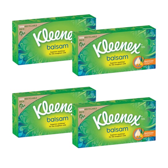Kleenex, Chusteczki higieniczne Balsam Box, 4x64 szt Kleenex