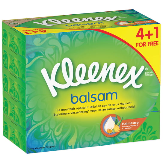 Kleenex, Chusteczki Higieniczne Balsam Box, 5x64szt. Kleenex