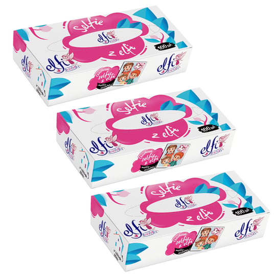 Kleenex, Chusteczki w kartoniku ELFI 2-warstwy, 3x100 szt. Elfi