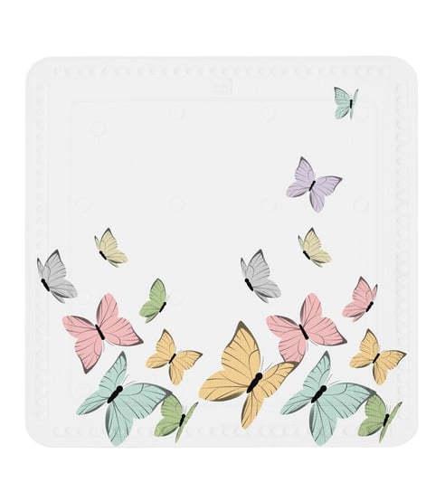 Kleine Wolke Butterflies Mata bezpieczeństwa pod prysznic biały motyle 55x 55 cm Kleine Wolke