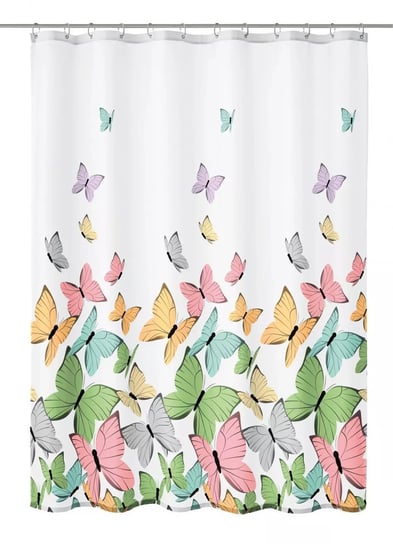 Kleine Wolke Butterflies Tekstylna Zasłona prysznicowa Multicolor 180x180 cm Kleine Wolke