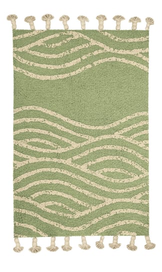 Kleine Wolke Vaga Ekologiczny Dywanik łazienkowy Dill Zielony 55x 65 cm bawełna Kleine Wolke