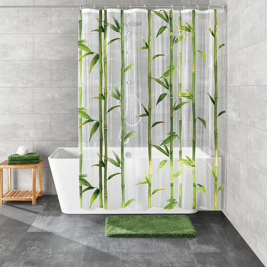 Kleine Wolke Zasłona prysznicowa Bamboo, 180x200 cm, zielona Kleine Wolke