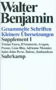Kleinere Übersetzungen Benjamin Walter